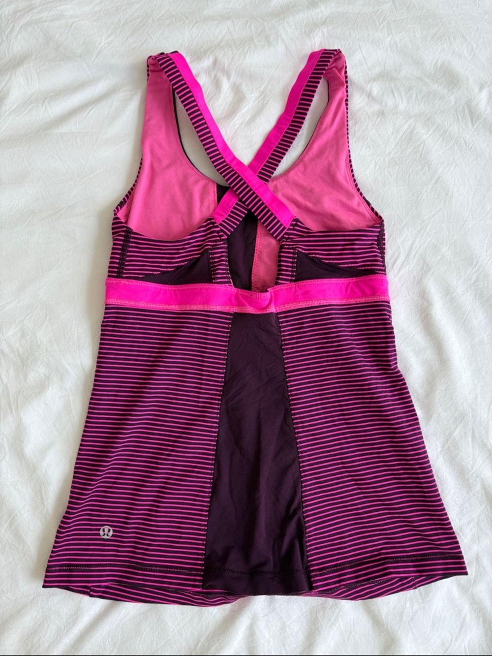 lululemon Pink and Black Striped Tank Top - Picture 2 of 7